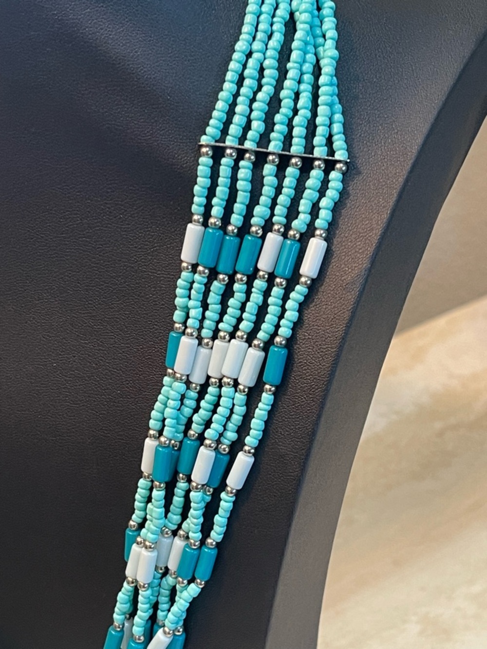 Turquoise Multi-Strand Beaded Necklace - Picture 4 of 10